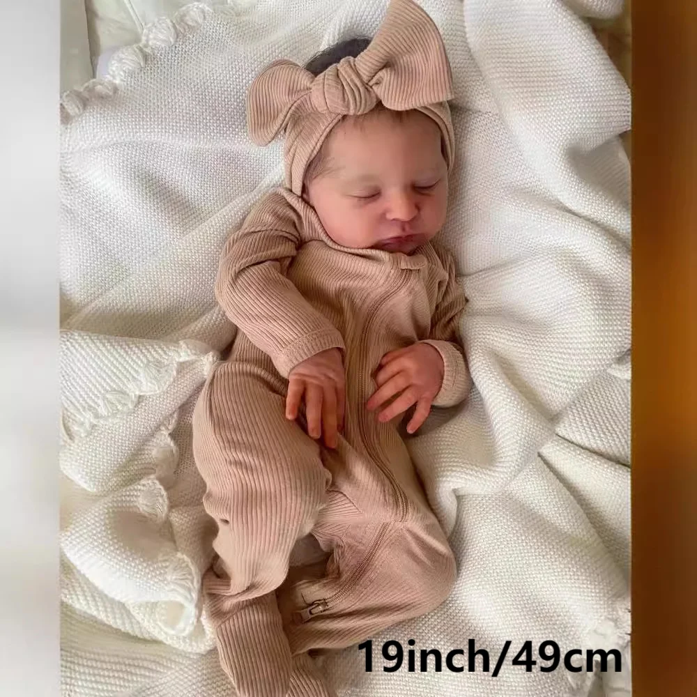 

19inch Newborn Baby Size Already Finished Reborn Baby Doll Laura 3D Skin Hand Detailed Painted Skin Visible Veins