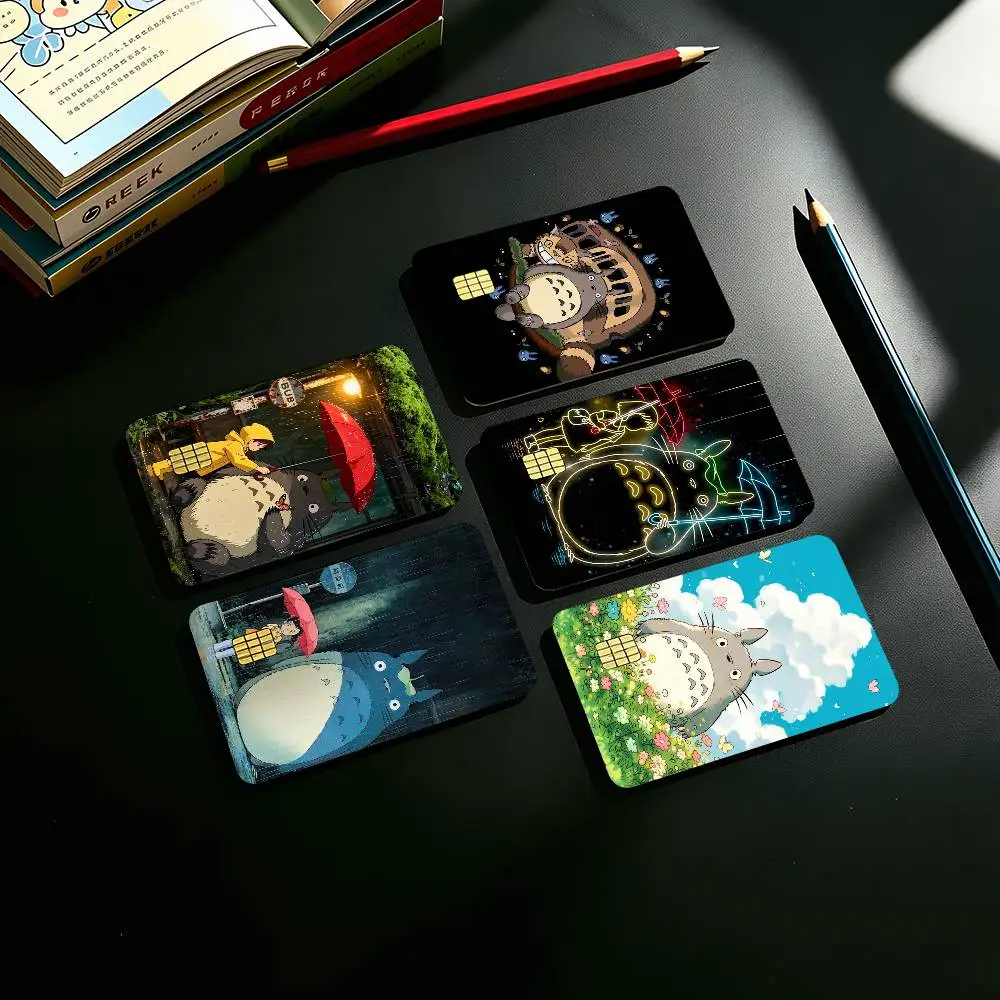 Japan Hot Anime T-Totoro Credit Card HD Stickers Small Chip Waterproof Sticker Game Card Decal Gift