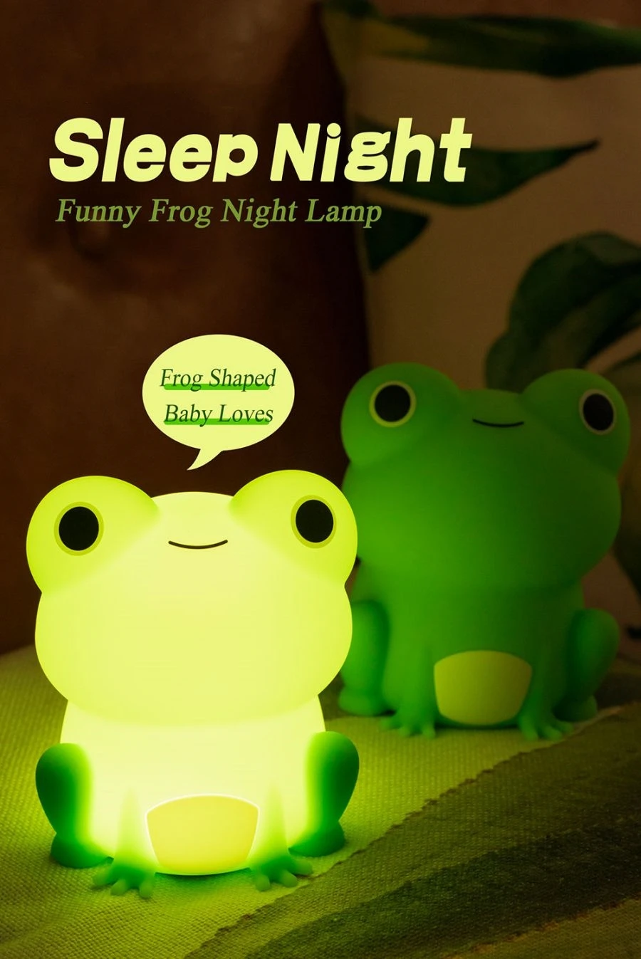 Rechargeable Frog Night Light- Dimmable Color Changing Lamp with Timer, Soft Silicone Sleep Light & Cute Room Decor Gift