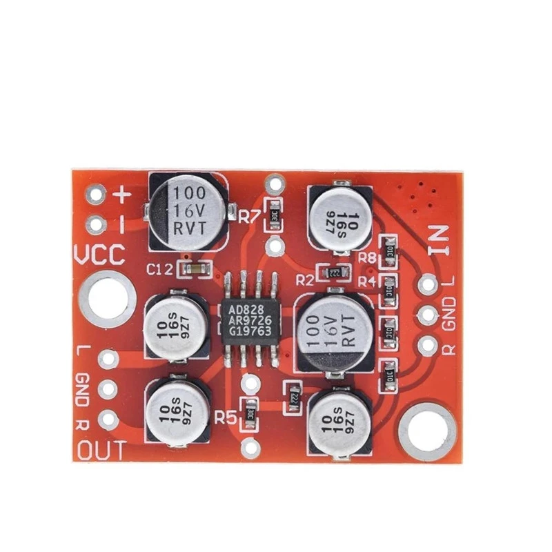 Audiophile grade AD828 op amp preamplifier board audio amplification module single power supply sound amplification