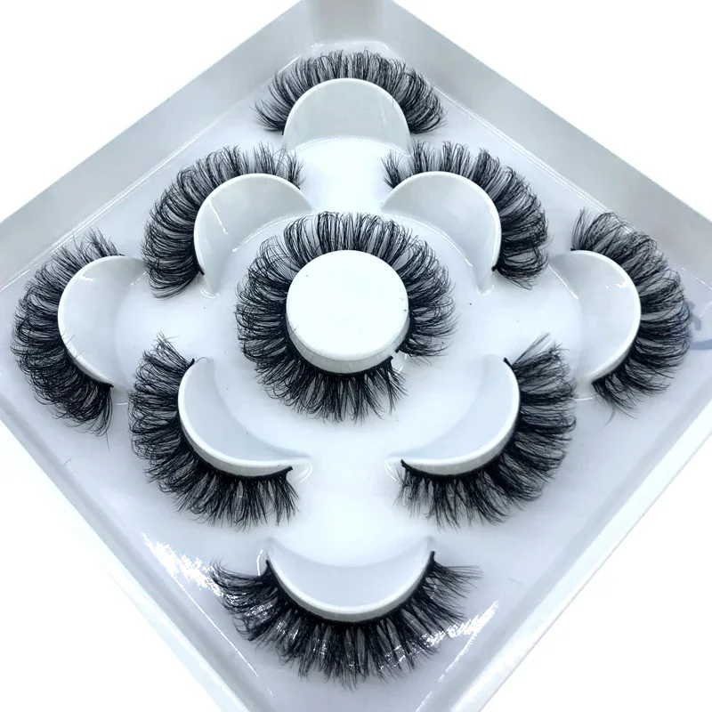 New5 Pairs Fluffy Lashes 8-25mm 3D Mink Lashes Long Thick Natural False Eyelashes Wholesale Lashes Vendors Makeup Mink Eyelashes