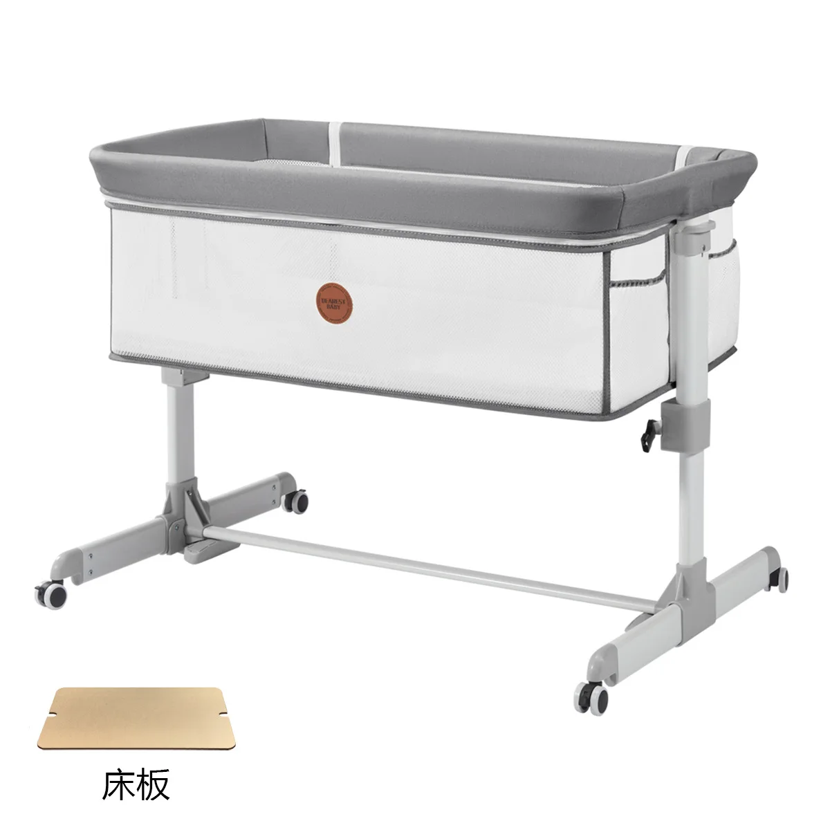 Baby splicing bed multifunctional cradle bb bed newborn splicing bed movable portable cradle folding