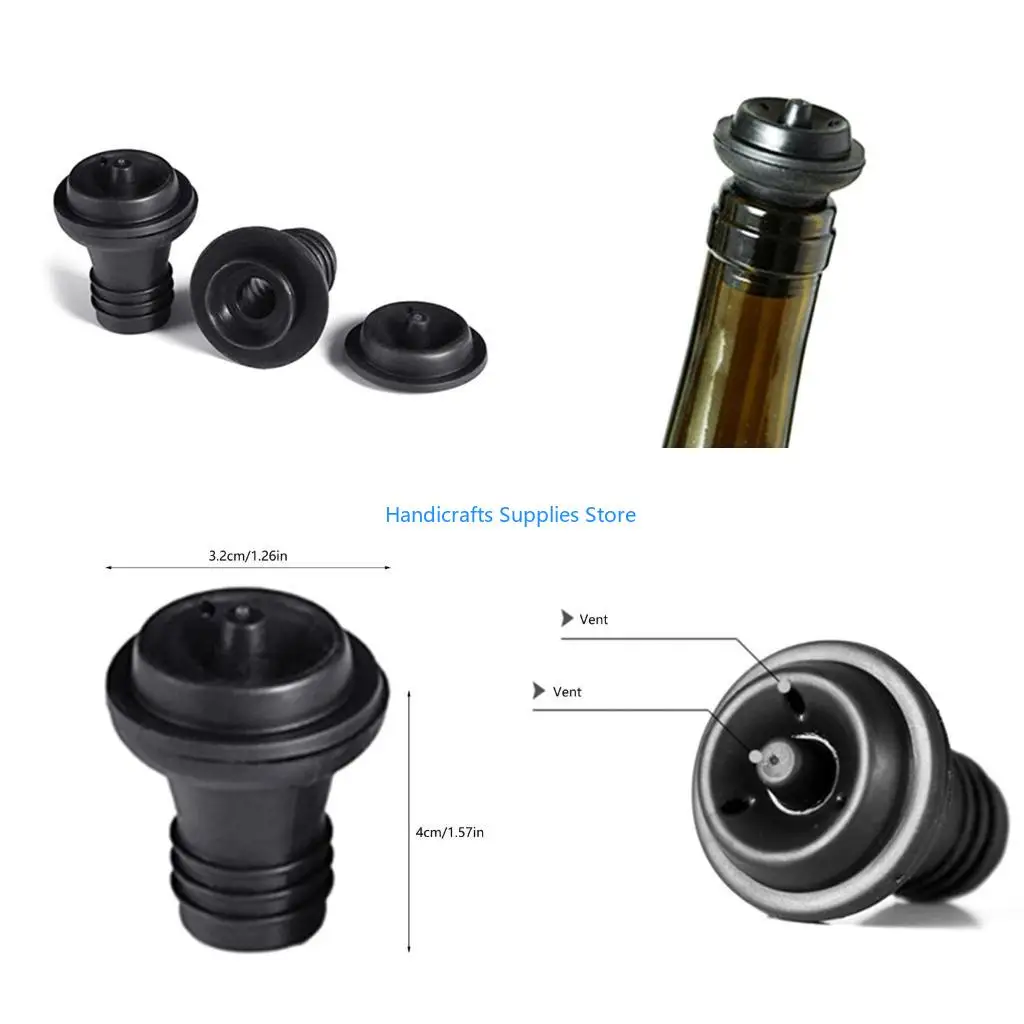 R1WA 10Pcs Wine Bottle Stoppers Silicone Sealed Wine Saver Reusable Wine Corks Plug