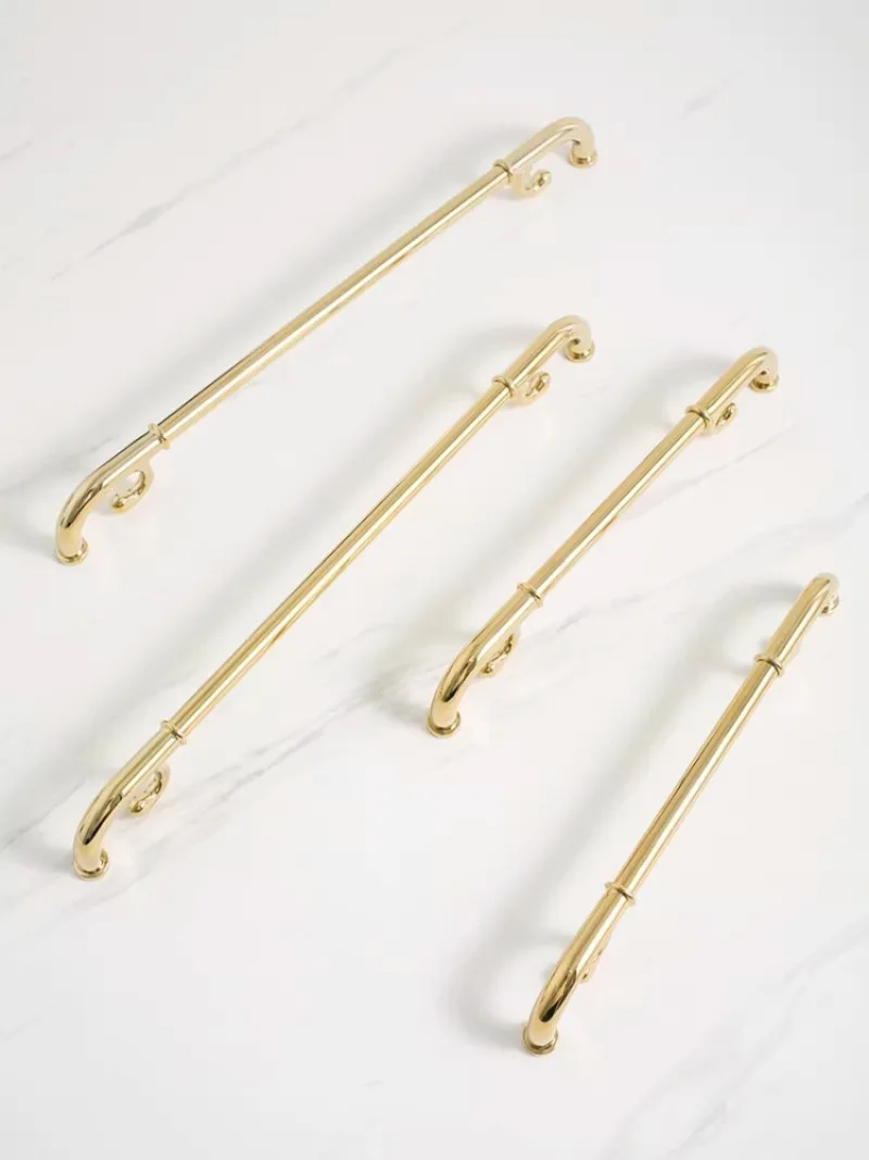 Französischer Mittelalterlicher Stil Silberner Küchenschranktürgriff Möbel-Kleiderschrank Großer Schubladenknopf Messing Doppelloch Langer Griff – Detail 7
