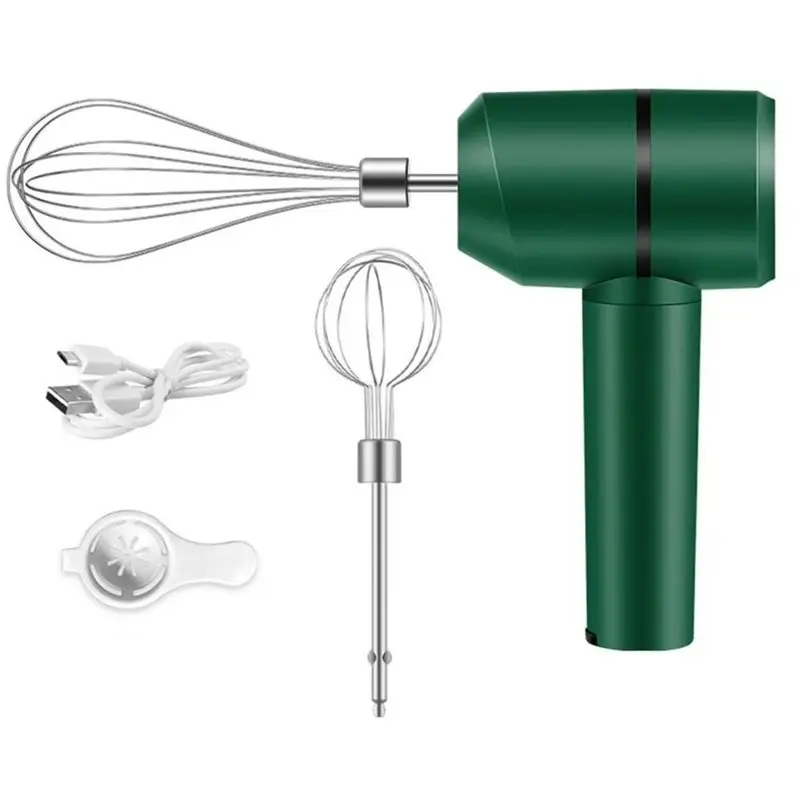 ABLN-Mini Electric Handheld Egg Beater Rechargeable Stainless Steel Cream Whipper Whisk Rust-Resistant Drop-Proof Milk Frother A