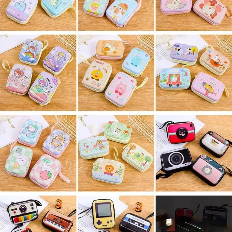 Coin Wallet Mini Children's Rectangular Zipper Bag Cartoon Coin Headphones Wire Key Storage Bag