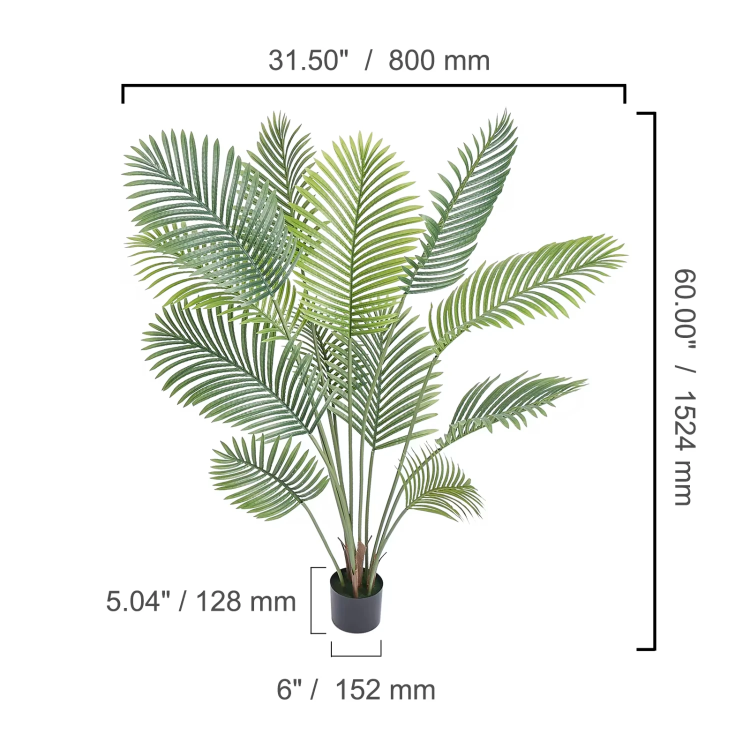 

Artificial Tree 4/5/6 FT Tall Faux Plant Secure PE & Anti-Tip Tilt Protection Low-Maintenance Plant