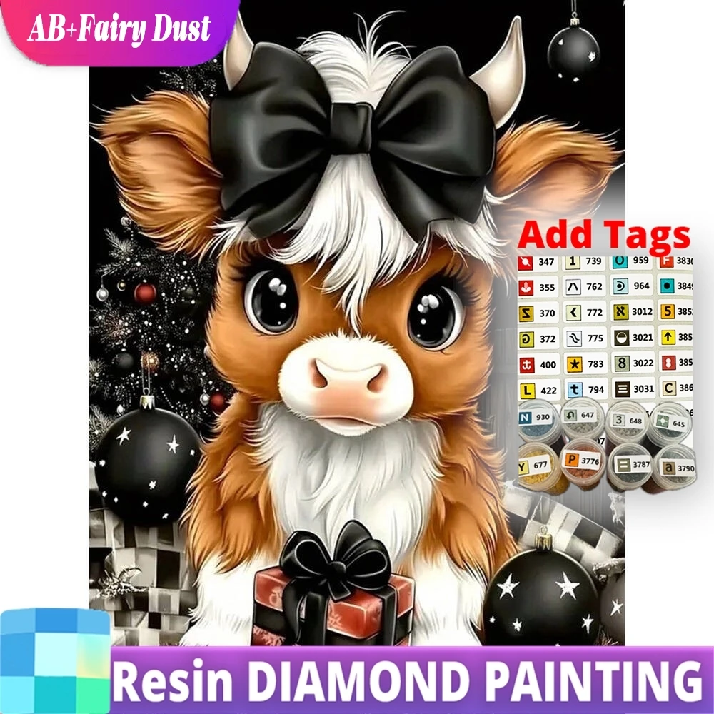 

Смола AB сказочная пыль Алмазная мозаика крупного рогатого скота животное Новое поступление DIY мультфильм живопись корова картина стразы подарок ручной работы