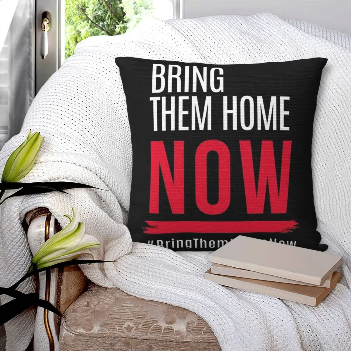 Bring Them Home Now Square Pillowcase Pillow Cover Polyester Cushion Decor Comfort Throw Pillow for Home Living Room