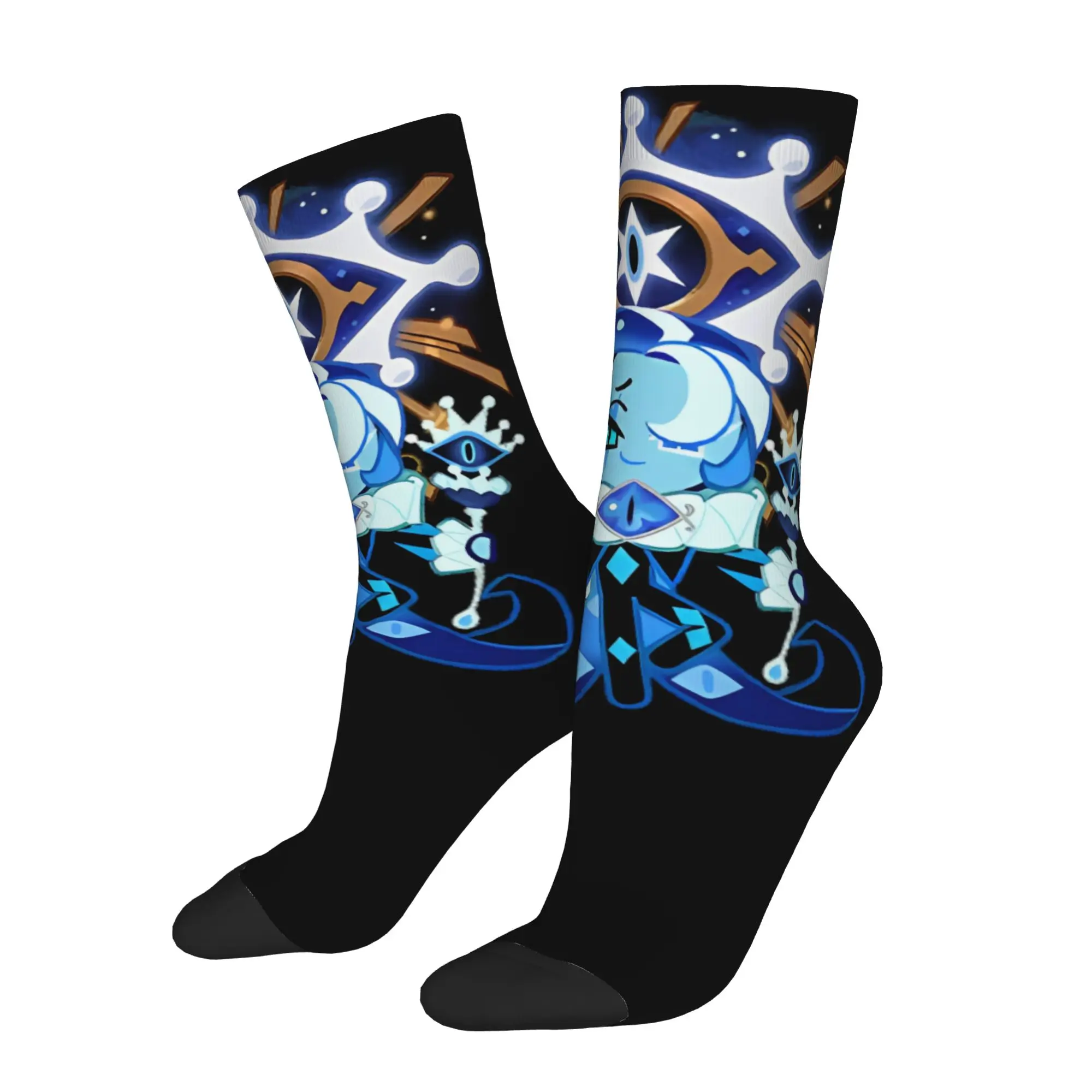 Colorful Shadow Milk Cookie Run Kingdom Basketball Socks Cute Cartoon Anime Polyester Long Socks for Women Men Breathable