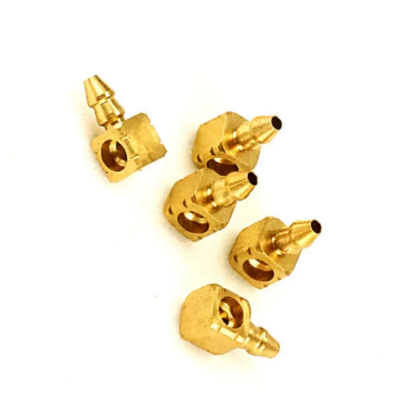RC 1/14 5 Stück LESU Messing-Öldüsen T-förmig 3*2mm Rohre für Tamiya Hydraulik-Muldenkipper für SCANIA MAN VOLVO Tripper DIY-Teile – Detail 1