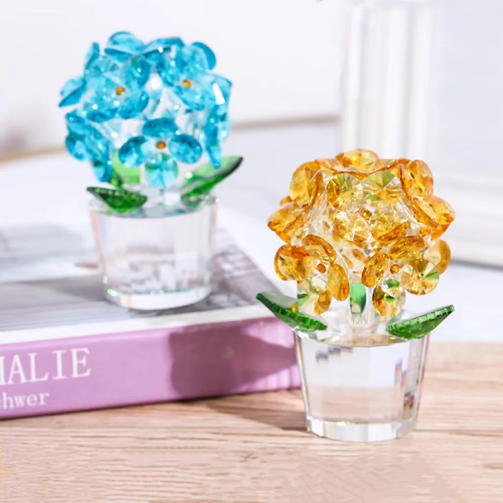 

Exquisite Creative New Crystal Hydrangea Art Ornaments Simulation Flowers Crystal Crafts Home Furnishings Wedding Birthday Gifts