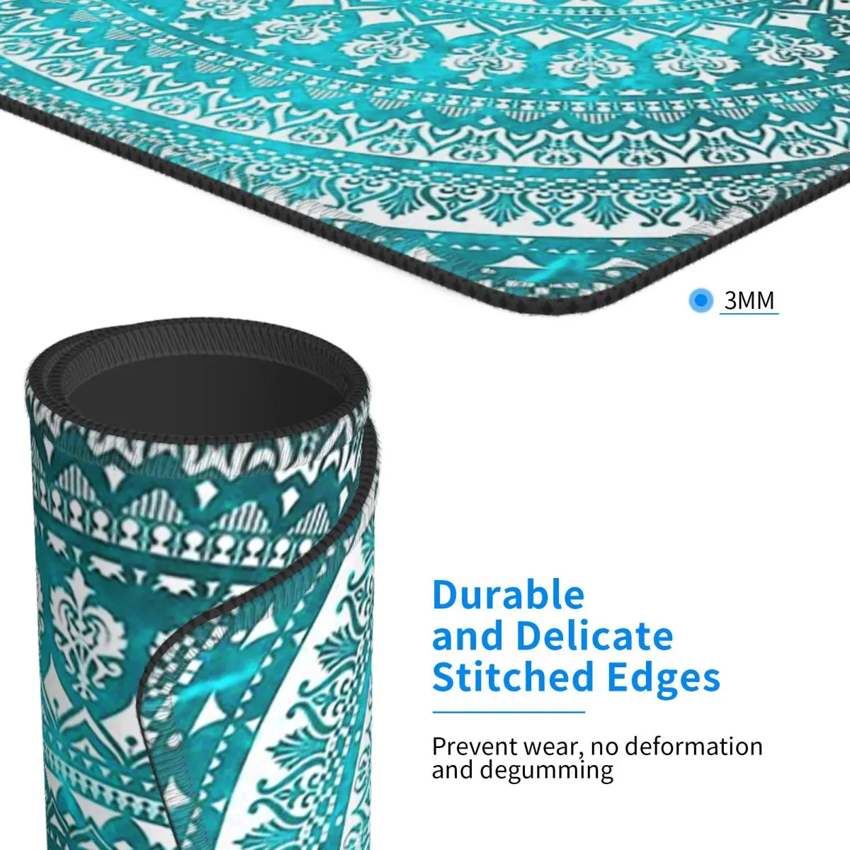 Mandala Turquoise tapis de souris clavier d'ordinateur tapis de souris Gamer PC tapis de bureau accessoires de bureau tapis de Table