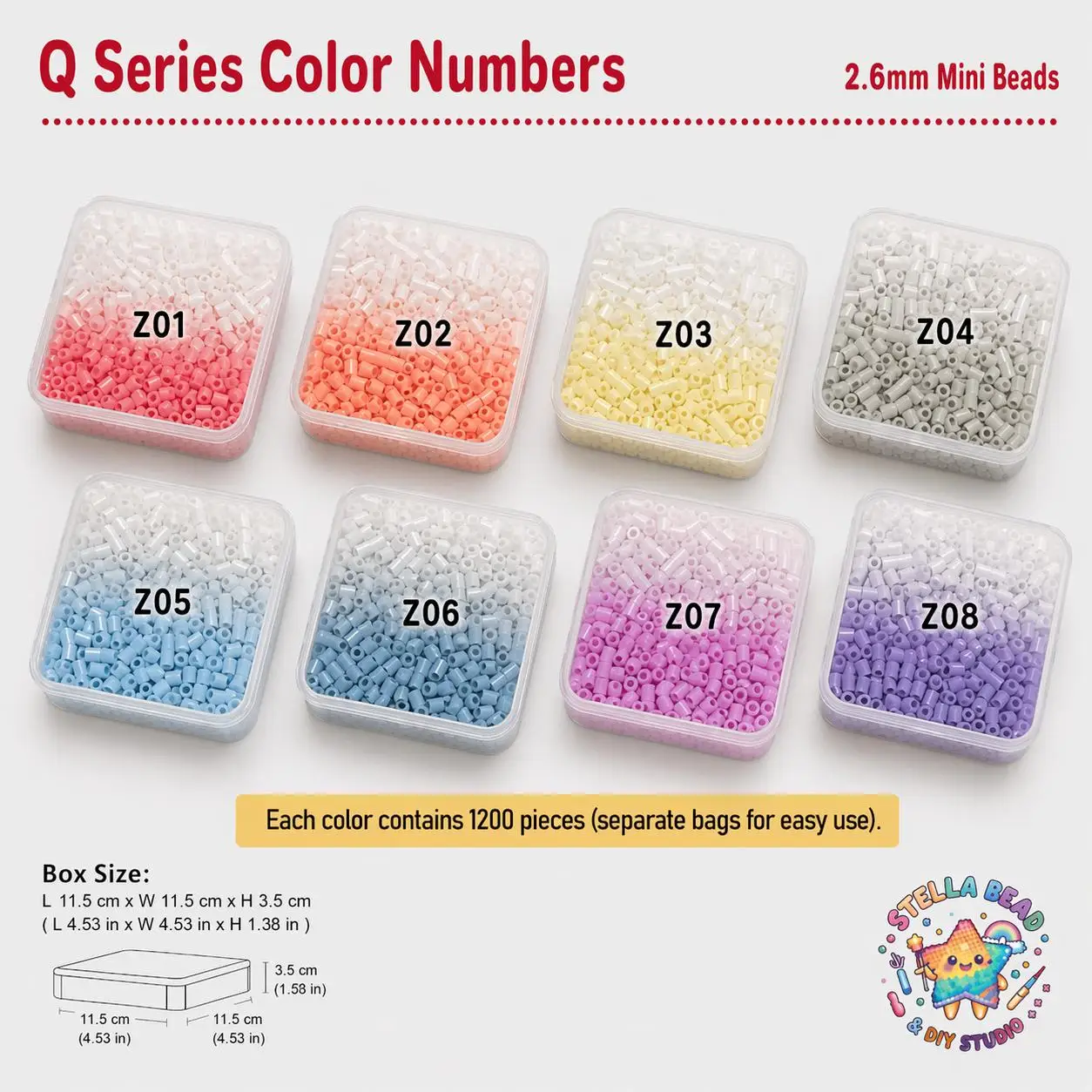 Stella Bead 2.6mm Z Series photochromism Color Refill - 4000ct Fuse Beads, Perfect for DIY Craft Projects