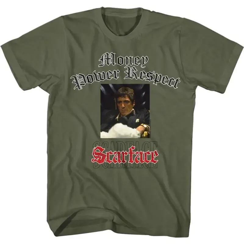 Scarface Movie Tony Montana Money Power Respect Men's T Shirt Cuban Cartel