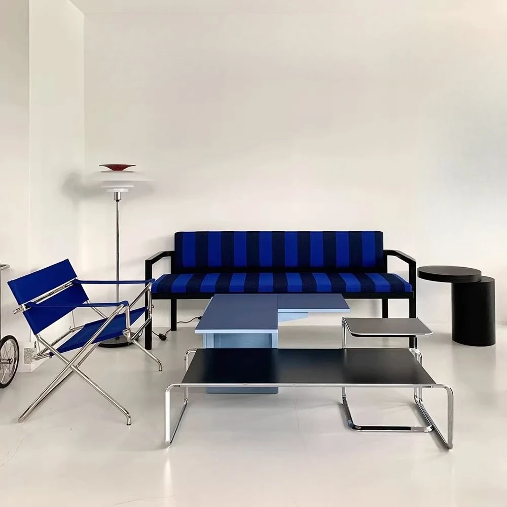 White and black series stainless steel coffee table, sofa side table