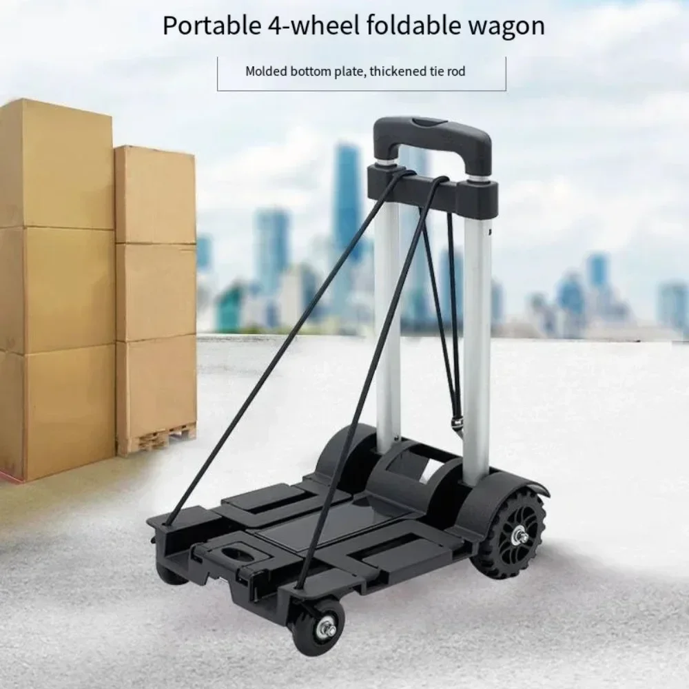 Folding Shopping Carts Foldable Handcarts With Wheels Moving Freight Travel Essentials Lightweight Utility Luggage Dolly Cart