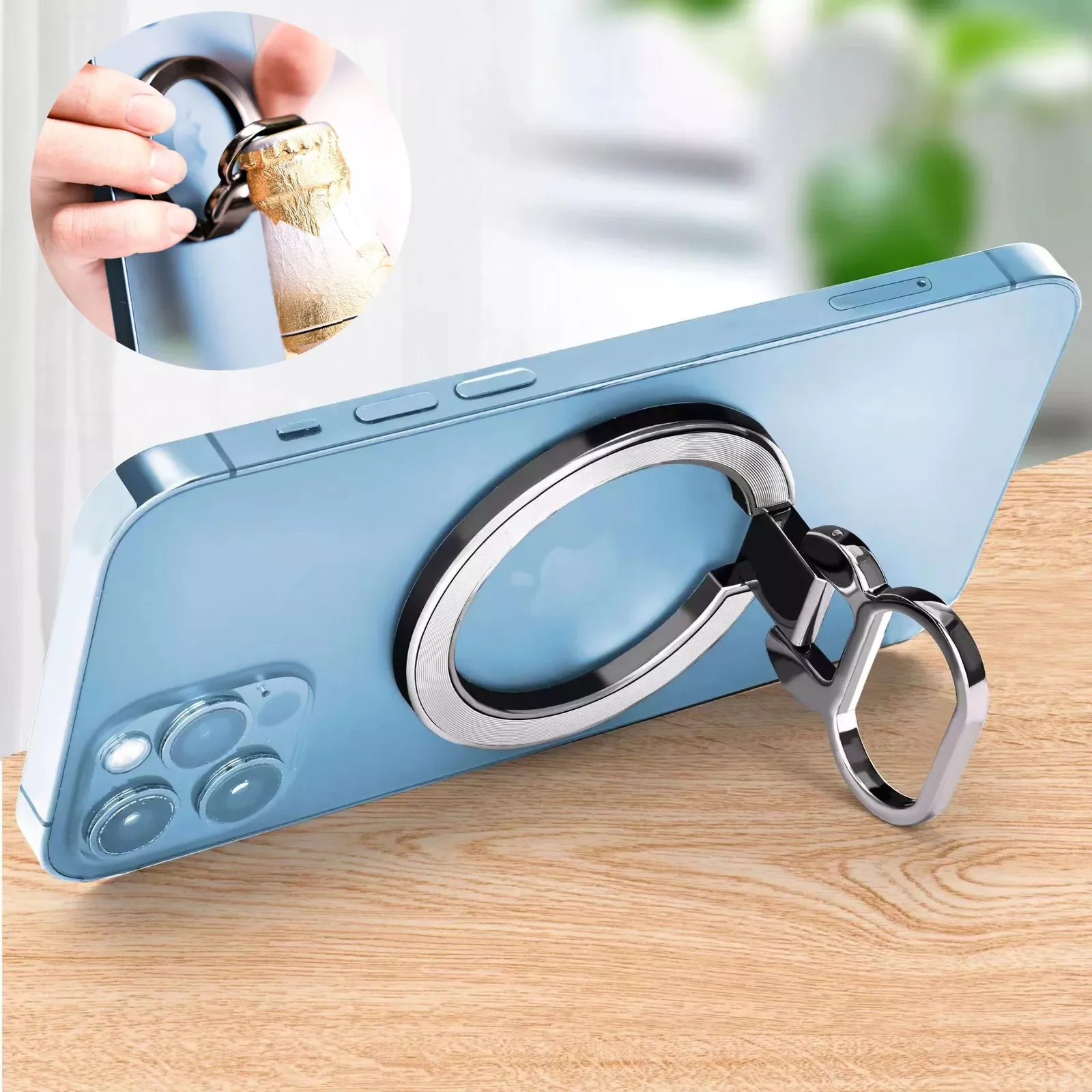 

Тонкий аксессуар для телефона, совместимый с Iphone 16, прочная универсальная подставка для телефона, магнитный держатель для одной руки для путешествий