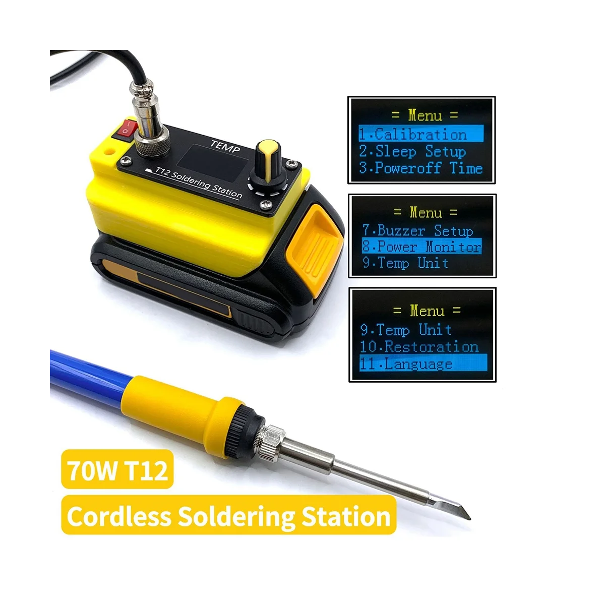 Cordless Soldering Iron Station Electric Solder Without Power 70W T12 for Milwaukee Battery Red