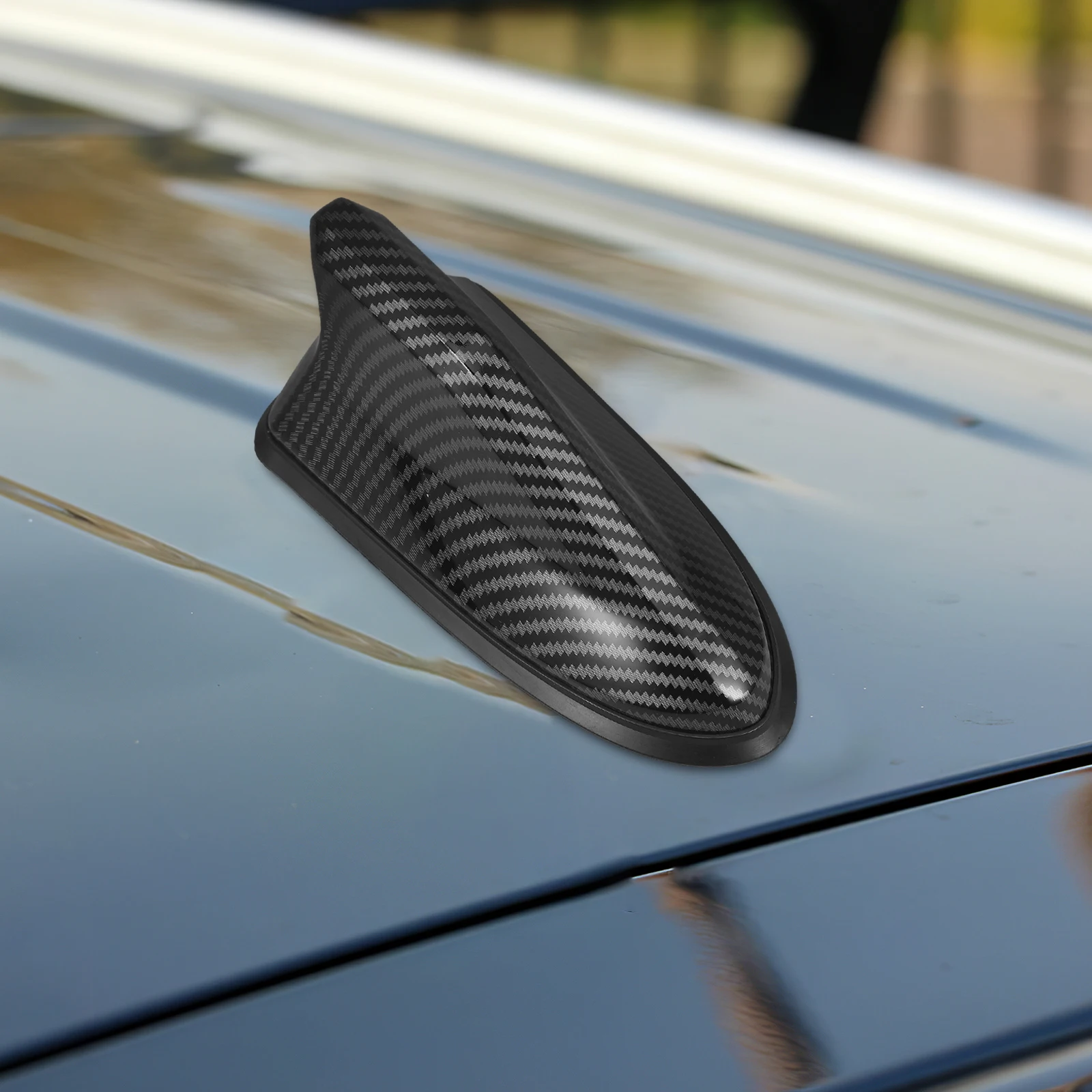 

Car Roof Shark Fin Antenna 2nd Gen Carbon Fiber Spoiler Wing Decorative Radio Toppers for Exterior ornaments decor
