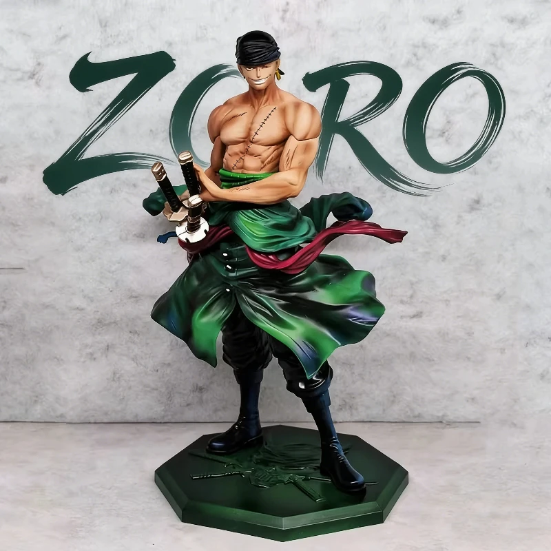 Figura de Anime de One Piece de 26 cm, Jinshan Zoro, Figura de Acción con Espada, Figura de PVC con Base, Modelo Coleccionable, Juguete, Decoración de Escritorio, Regalo