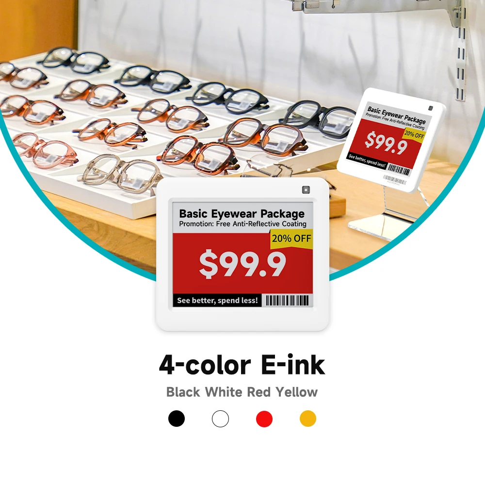4 Farben Mobile App gesteuert 4,2 Zoll Epaper ESL Digital DIY E-Tinte Preisschild ESL Elektronisches Regaletikett Elektronisch