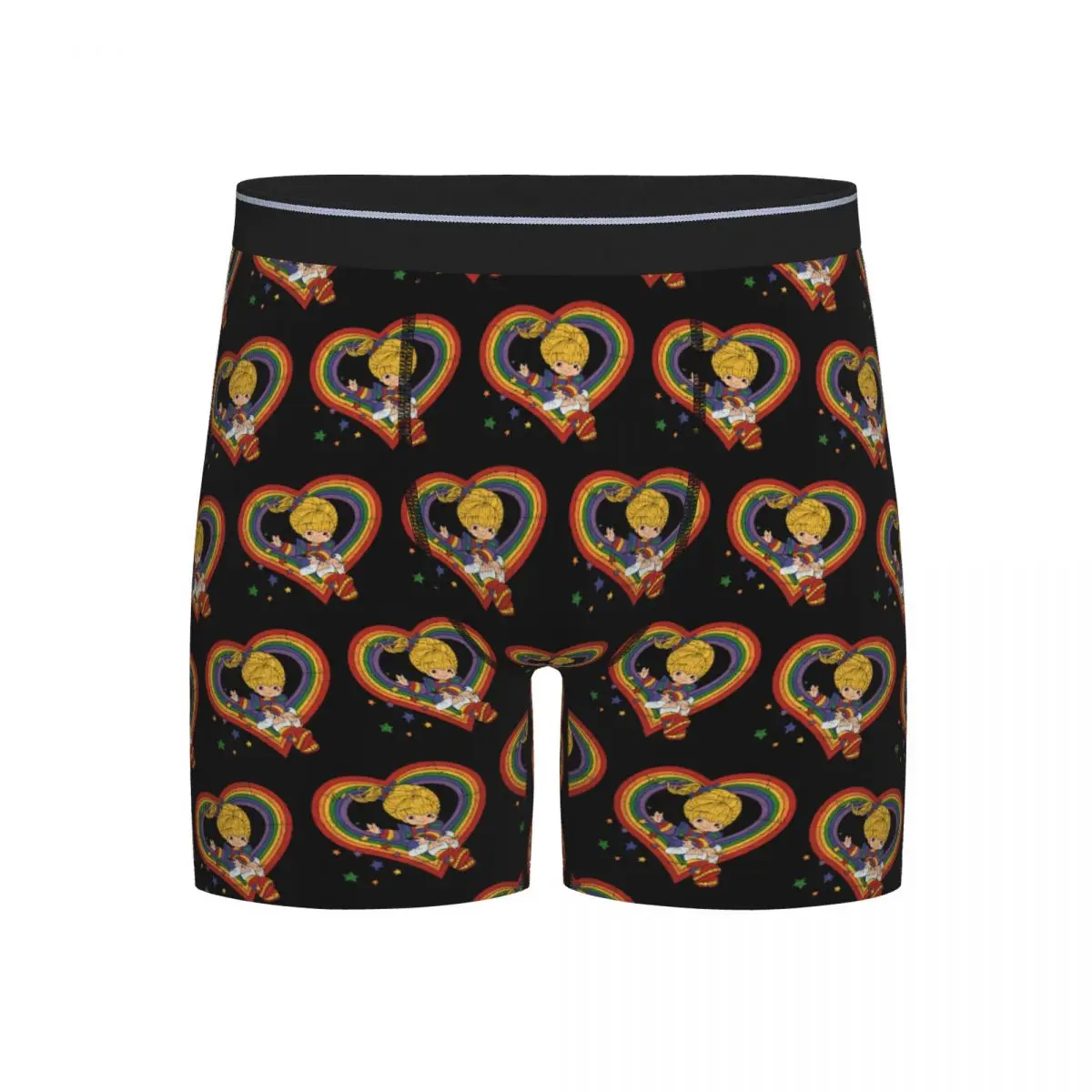 

Long Boxer Underpants Shorts Rainbow Brite With Rainbow Heart Panties Men Ventilate Underwear for Homme Man Boyfriend Gift