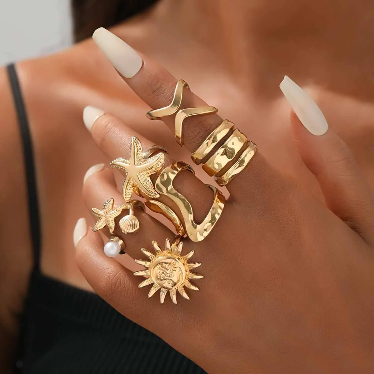 Zestaw 6 Pierścionków Punk Sta – Vintage Punk Knuckle Rings Set recenzja i cena