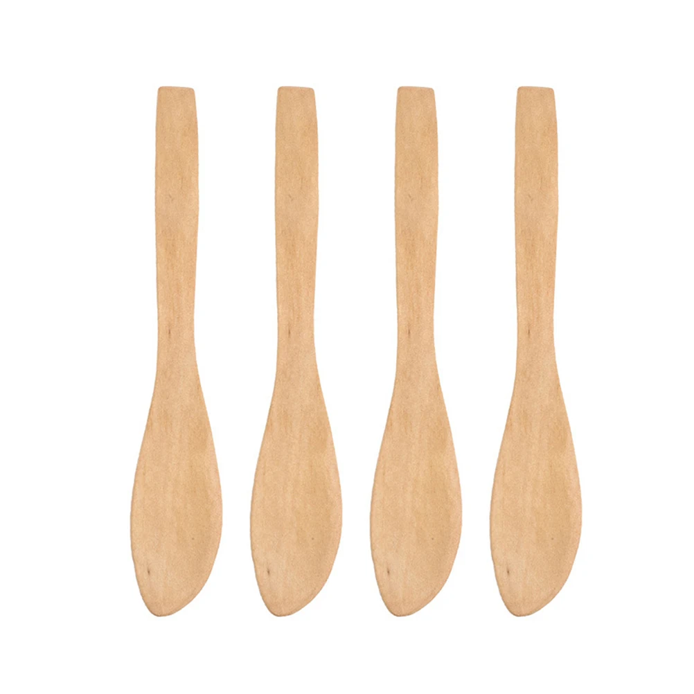 

4 pcs Natural Lotus Wood Bread Knife 15.5X2.7Cm Comfortable Handle Butter Jam Spreader Kitchen Utensil Baking Tool Home Kitchen