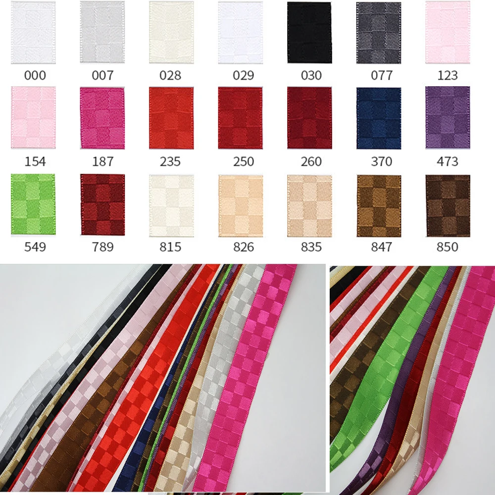 DHK 21 Colors Checked Plaid Polyester Ribbon Gift Wrapping Sewing DIY Decoration S2723
