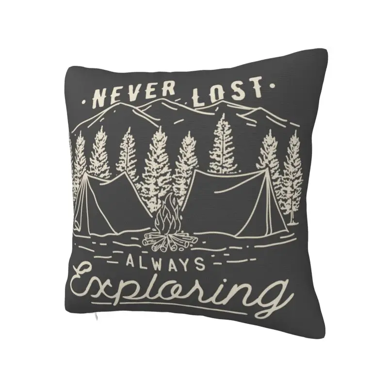 Nordic Camper Hiking Sofa Cushion Cover Velvet Adventure Pillow Case Living Room Decoration