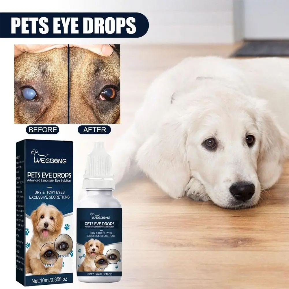 10ml Pet Eye Drops Tear Stains Remover Cataracts Eye Care Treating For Dry Eyes Pet Tear Stain Remover Eye Lubricating Eye Drop