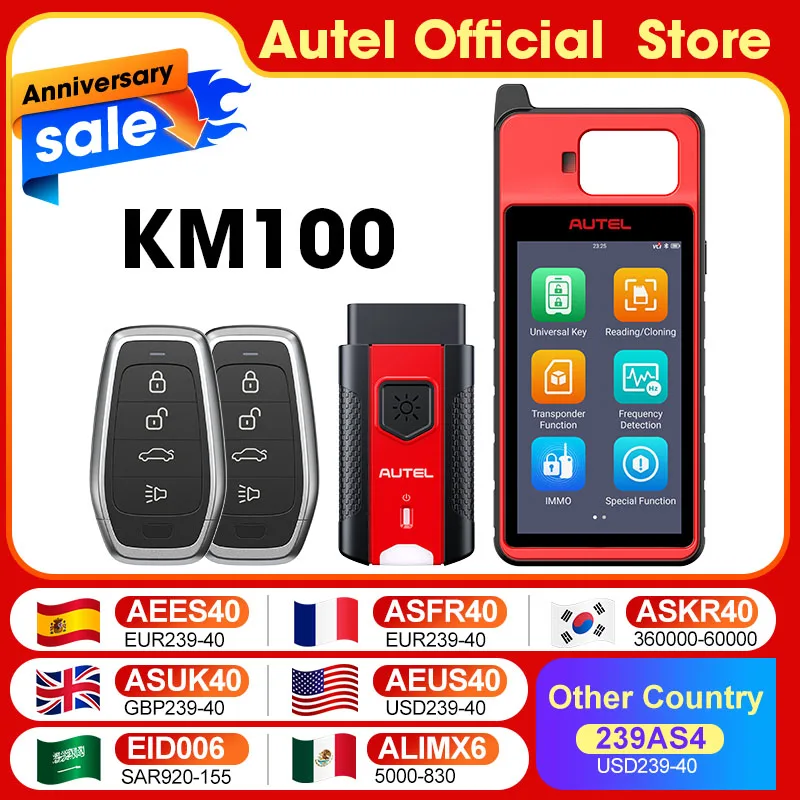 Autel KM100 Key Programmer V200 Universal Key Generator Free Update Lifetime PK IM508 IM608 IMMO KM100X KM100E