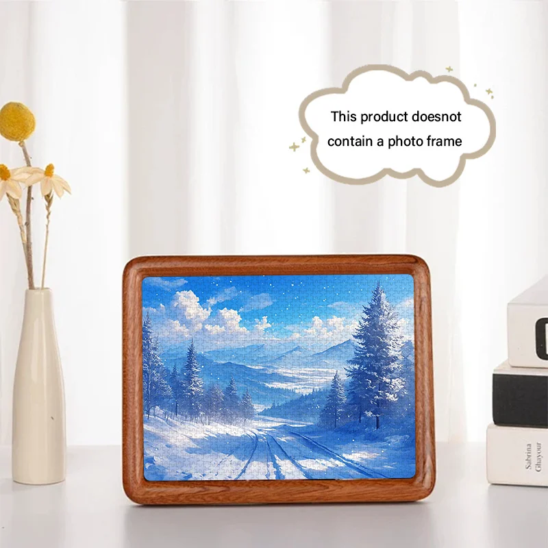 静かで新鮮な冬の雪景色をデザインした大人向けミニジグソーパズルの箱 - 傷つきにくい、高難易度