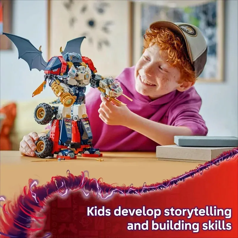 71834 Brinquedo Mecha de combinação de alta tecnologia, novo conjunto de brinquedos de bloco de construção 4 em 1, adequado para meninos e meninas de 9 anos, aniversário criativo