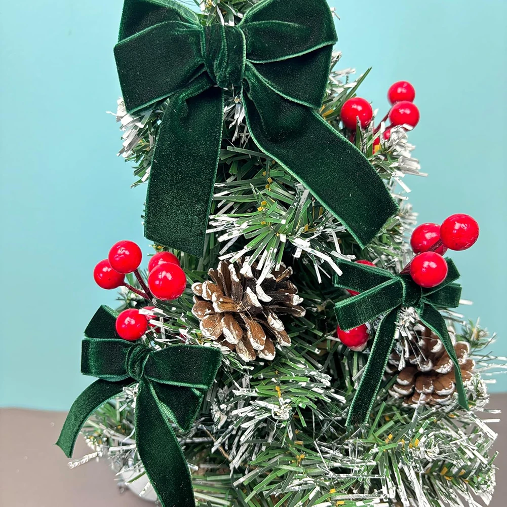 عيد الميلاد المخملية الشريط القوس اليدوية القوس ديكور الشعر يتدفقون حزام ديكور ل باقة حزمة الخياطة الملابس #4