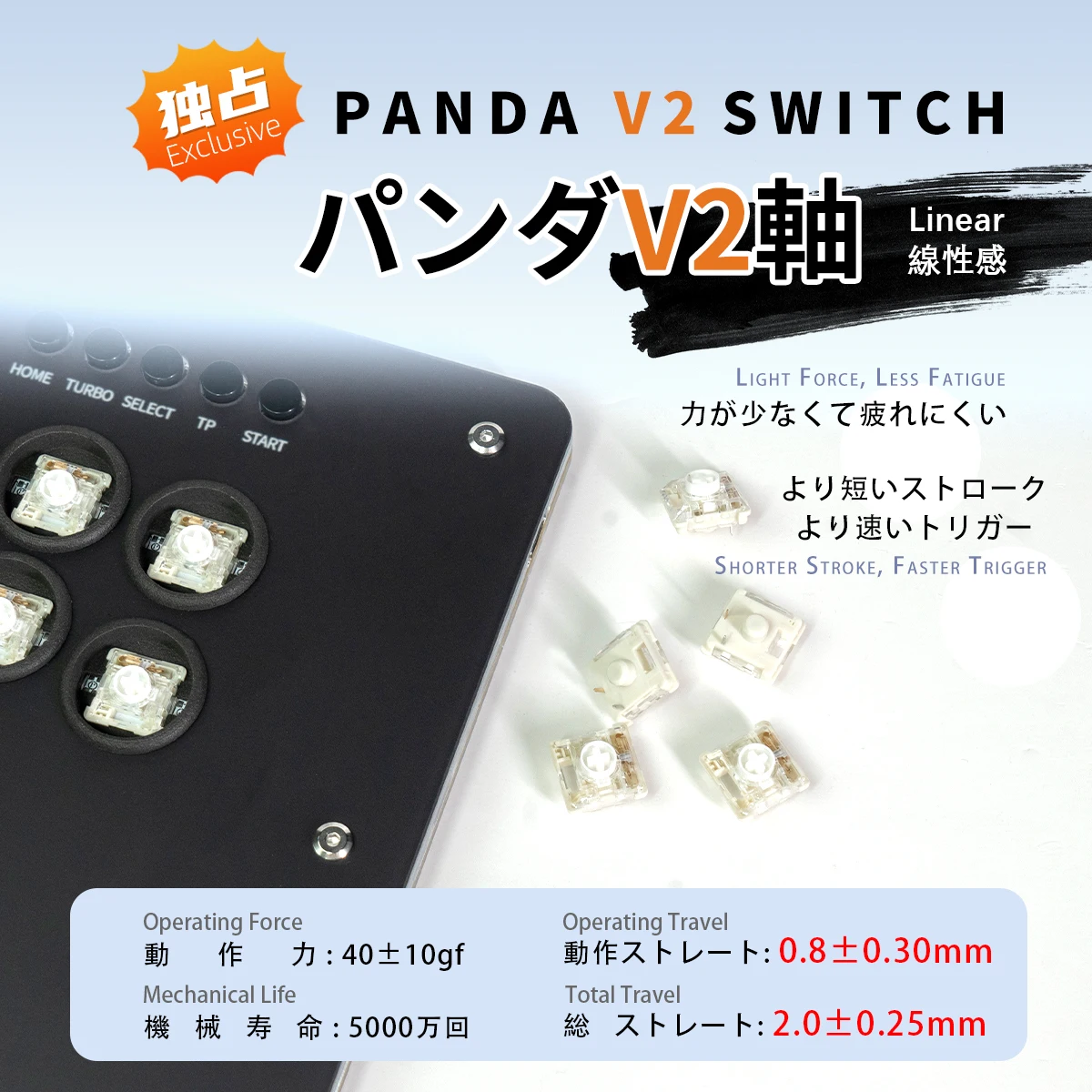 TIKITAKA Hitbox Panda/Wizard/Ghost Low profile Switch  Joystick Controller Accessories Arcade Fighting Stick Keyboard