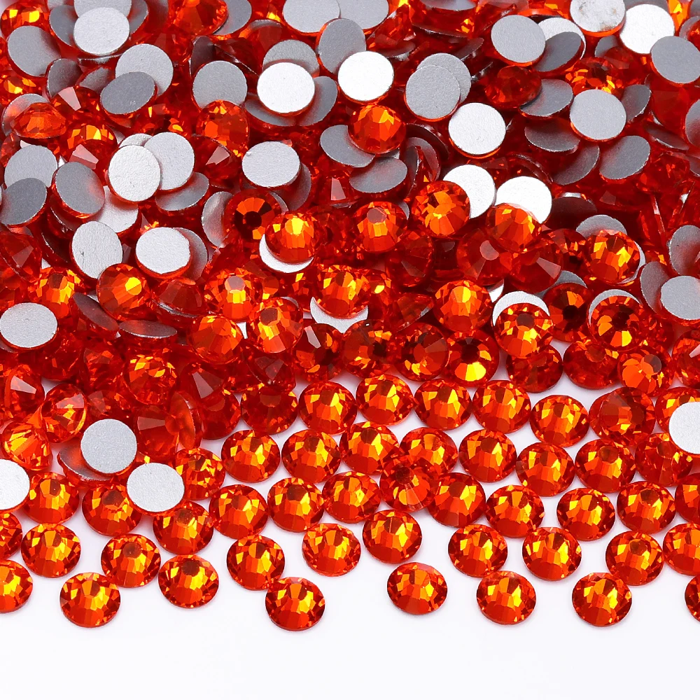 QIIY SS3-SS30 High Quality Glass Rhinestones Super Bright Crystal Non-hotfix Flatback Glue On 3D Stones For DIY Nail Art