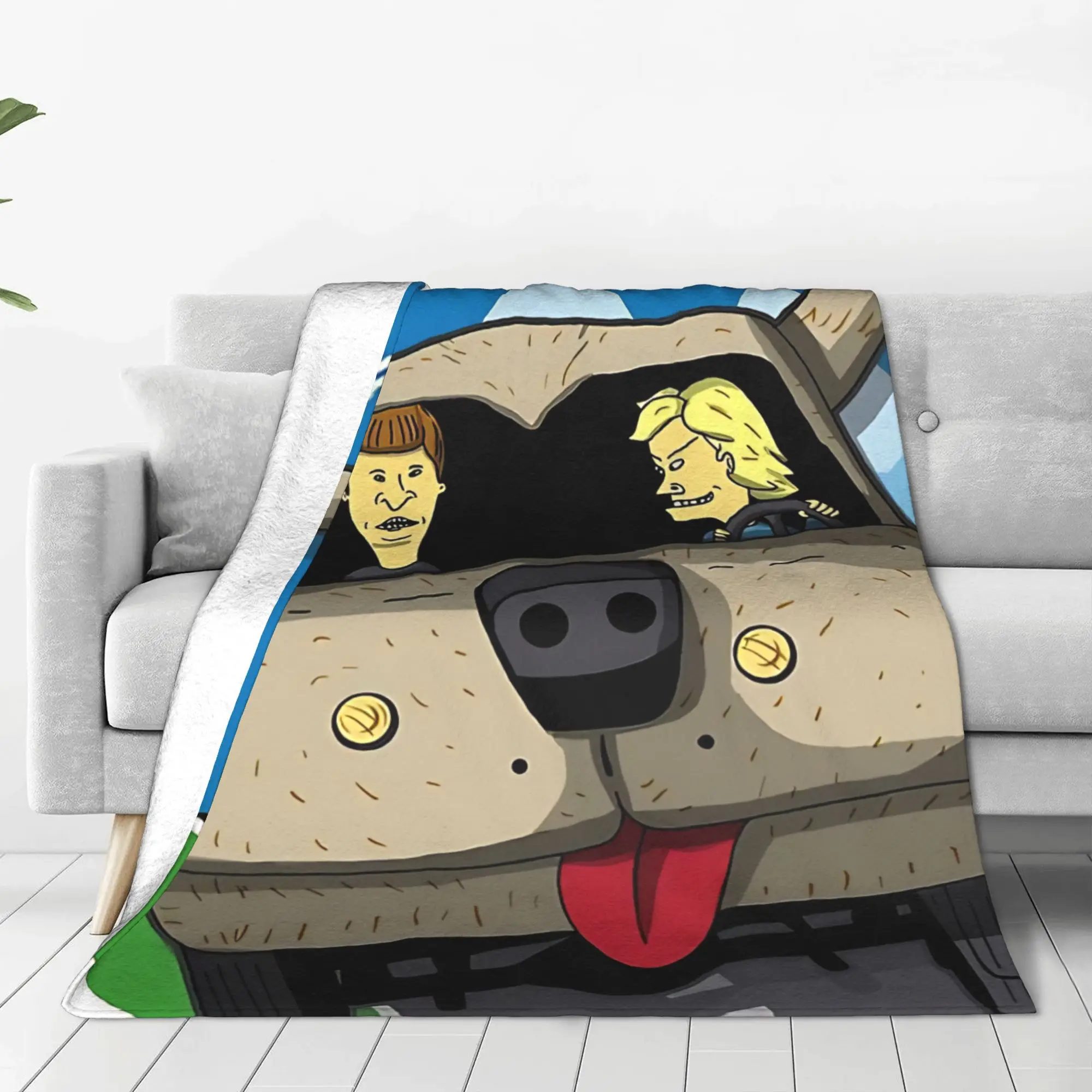 1PC Home Cute Room Decor Road to aspen Grunge Style Blanket Throw Blanket Beavis and Butt Head Novelty Warm Blanket All Season