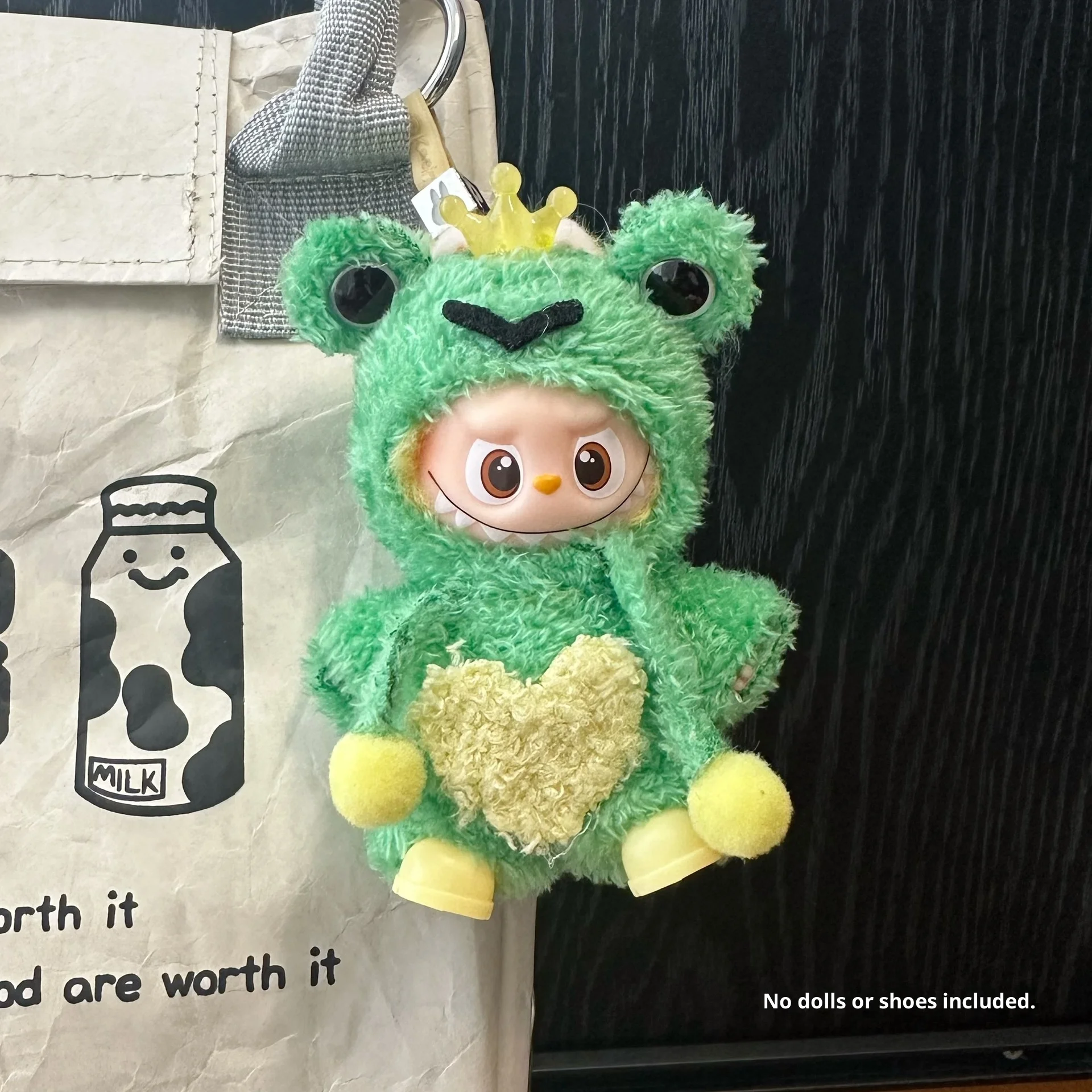 Bonito conjunto de roupas de pelúcia laranja urso para labubu 4.0 kawaii pequeno coelho gato macacão de pelúcia para 10cm labubu v4 bonecas acessórios