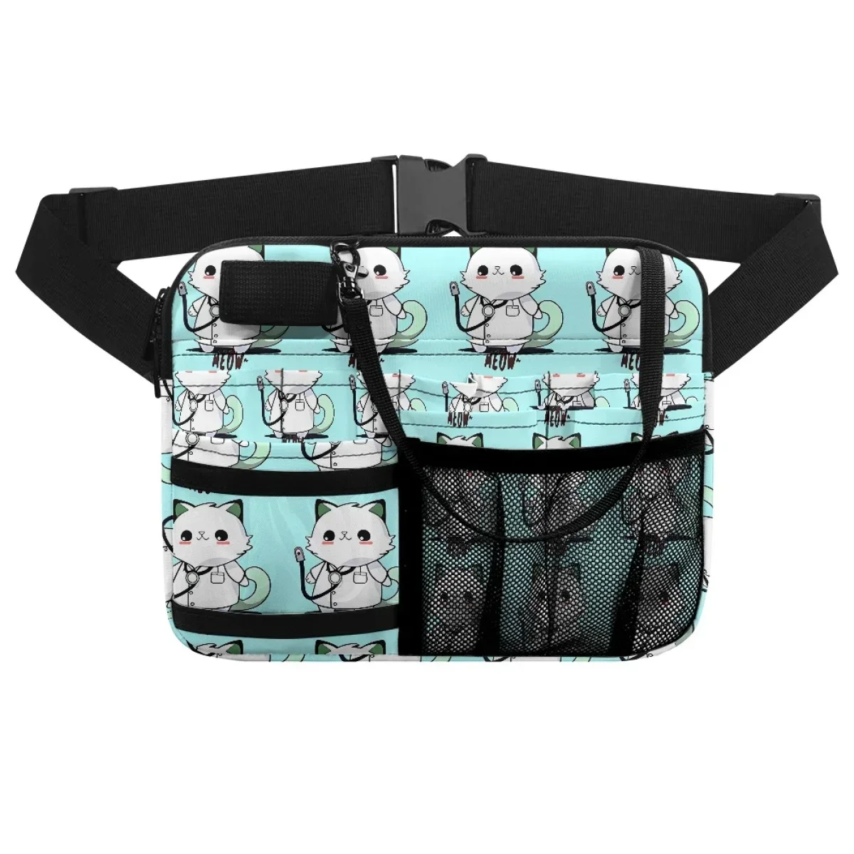 Cartoon Nurse Cat Medical Belt Bags Practical Personalized Leisure Portable Pocket Hospital Tools Medicine Storage Waist Bags