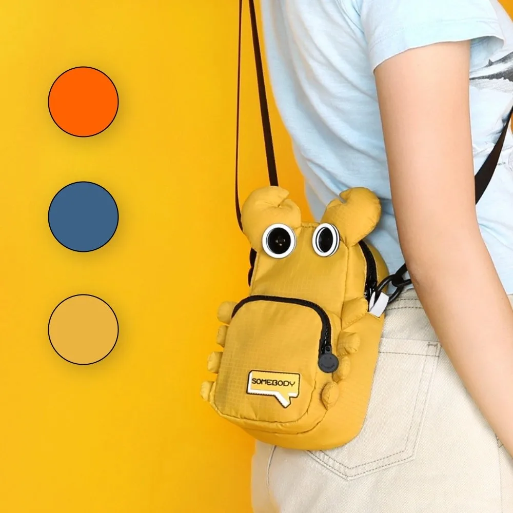 

Funny Casual Crab Shoulder Bag Cartoon Large Capacity Mobile Phone Pouch Versatile Adjustable Strap Small Square Bag Outdoor