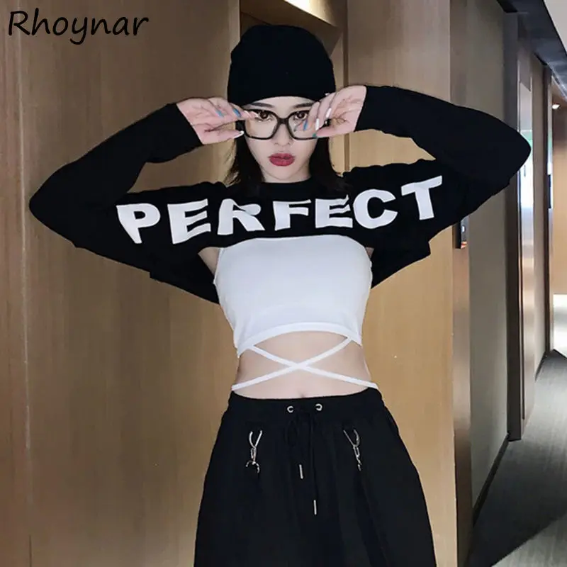 

2 Pieces Sets Women Design Streetwear Criss-cross Layering Korean Style Popular Trendy All-match Leisure Summer Spicy Girls Cozy