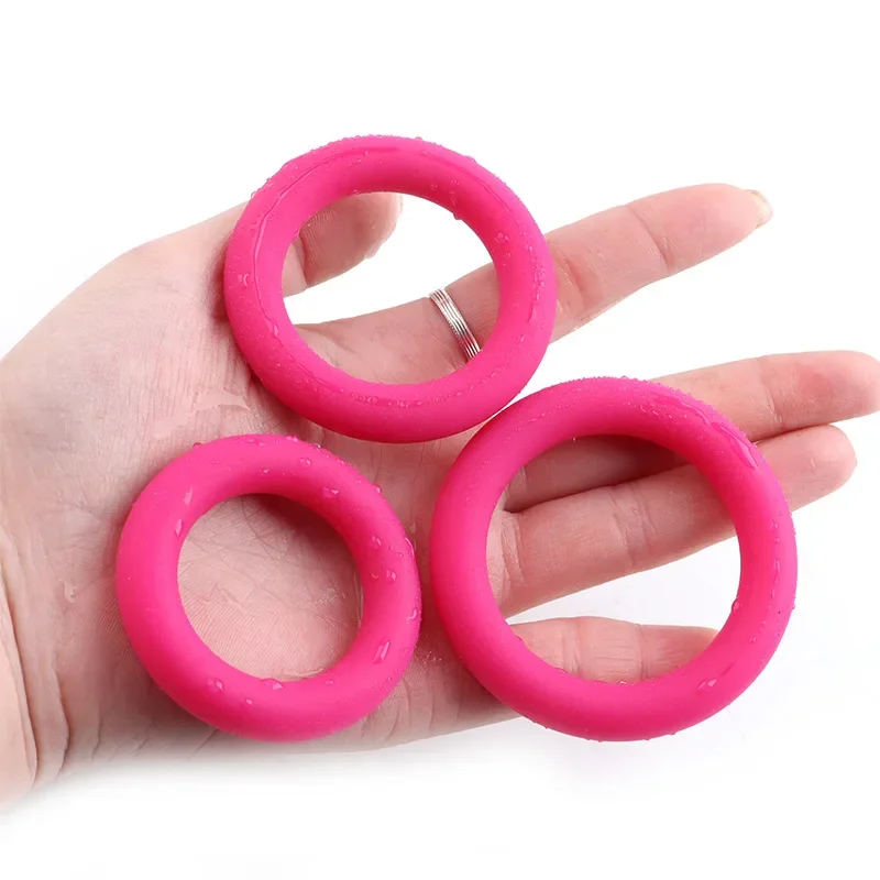 3pcs/set Thickening Silicone Penis Ring Men Cock Ring Sex Toys for Couples Delay Time Erection Chastity Cage Ball Stretcher