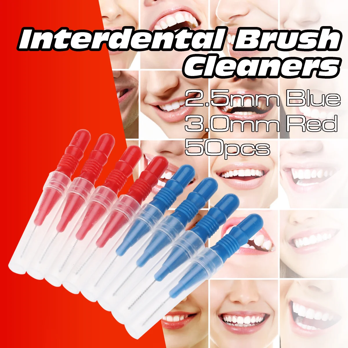 50pcs Interdental Brushes Between Teeth Dental Oral Care Interdental Brush Toothpick Between Teeth Brush Kit Oral Care Tools