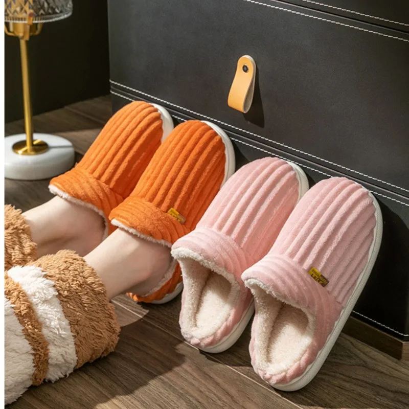 Asgard المرأة الشتاء الشقق النعال داخلي كلاسيكي بسيط بلون أفخم المنزل النعال سيدة الدفء لينة نعال من القطن