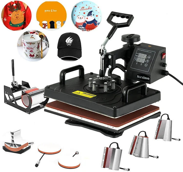 Rruida 8 In 1 Heat Press Machines For T-Shirt/Mug/Hat/glass/Ceramic Digital Swing Away   Machine Printing