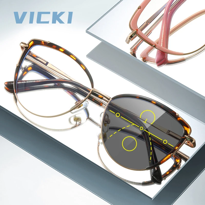 

Женские металлические очки VICKI в стиле «кошачий глаз» с защитой от синего света, возможностью коррекции зрения и фотохромными линзами 87069