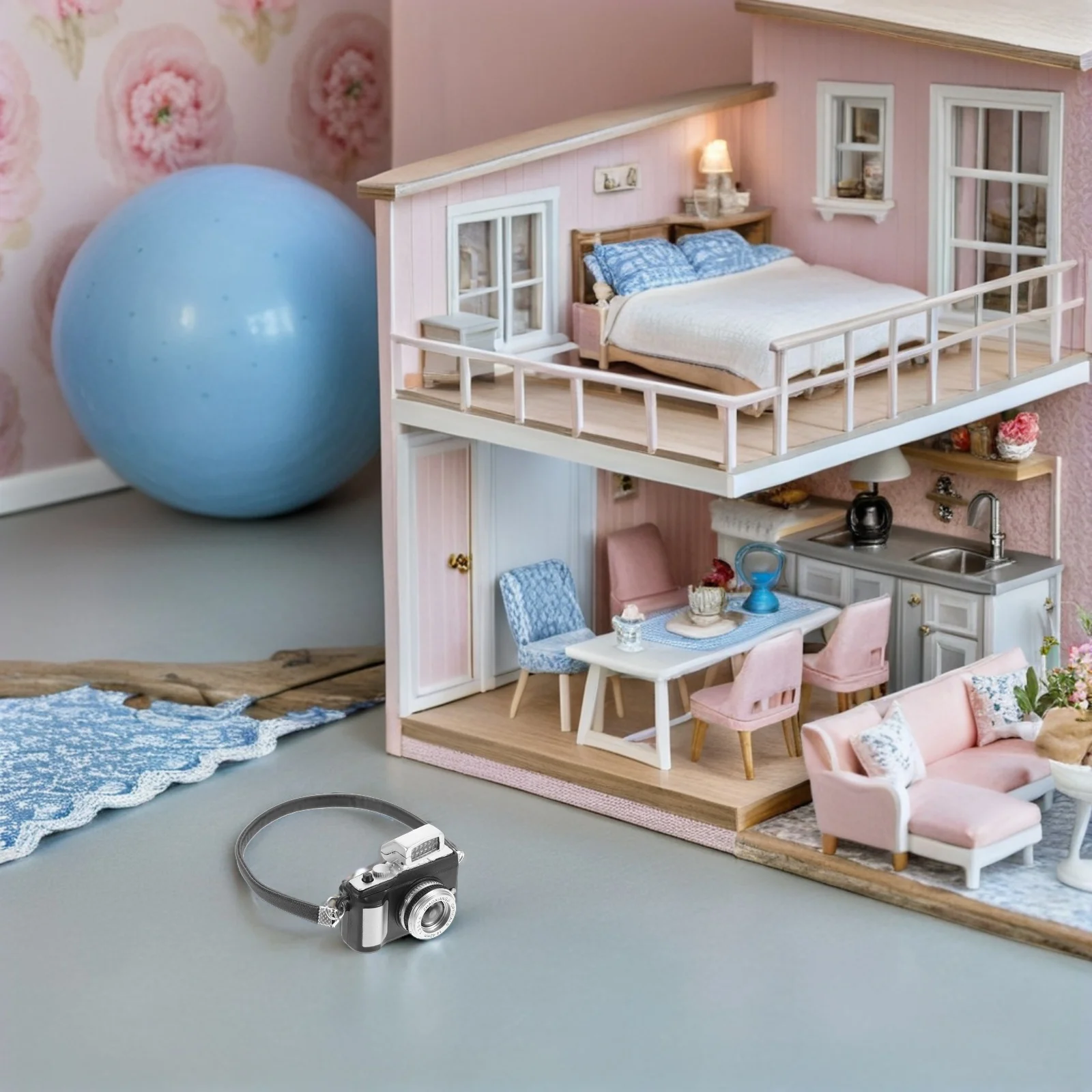 5 pçs criativo em miniatura câmera do vintage decoração fotografia adereços para casa de bonecas acessório incentivando jogo imaginativo das crianças