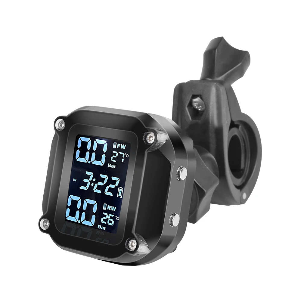 strong waterproof magnetic charging Motorcycle Tire Pressure Monitoring System for Motorbike Scooter TMPS with 2 External Sensor